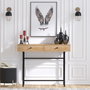 Hanah Home Aparador Versátil para Salón y Comedor, Tablero Melamina y Patas Metal, Roble y Negro, 100x86x35cm